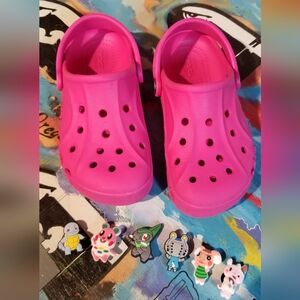 CROCS Kids pink Size 13,  W/Jibbitz